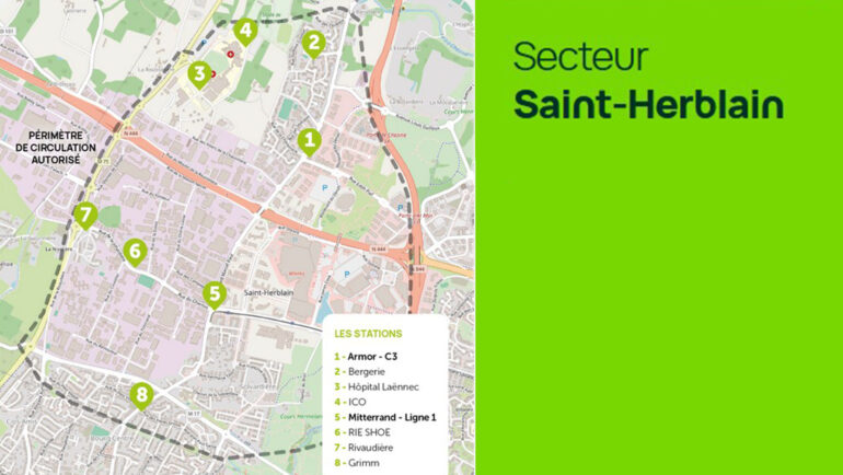 Carte Micromob' dans le secteur de Saint-Herblain