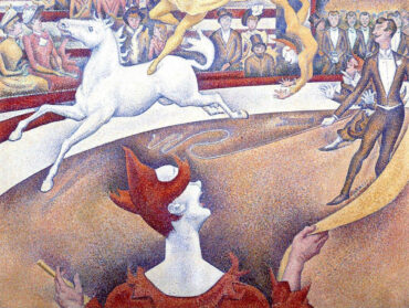 Un tableau de Georges Seurat représentant un cheval et un artiste circassien.